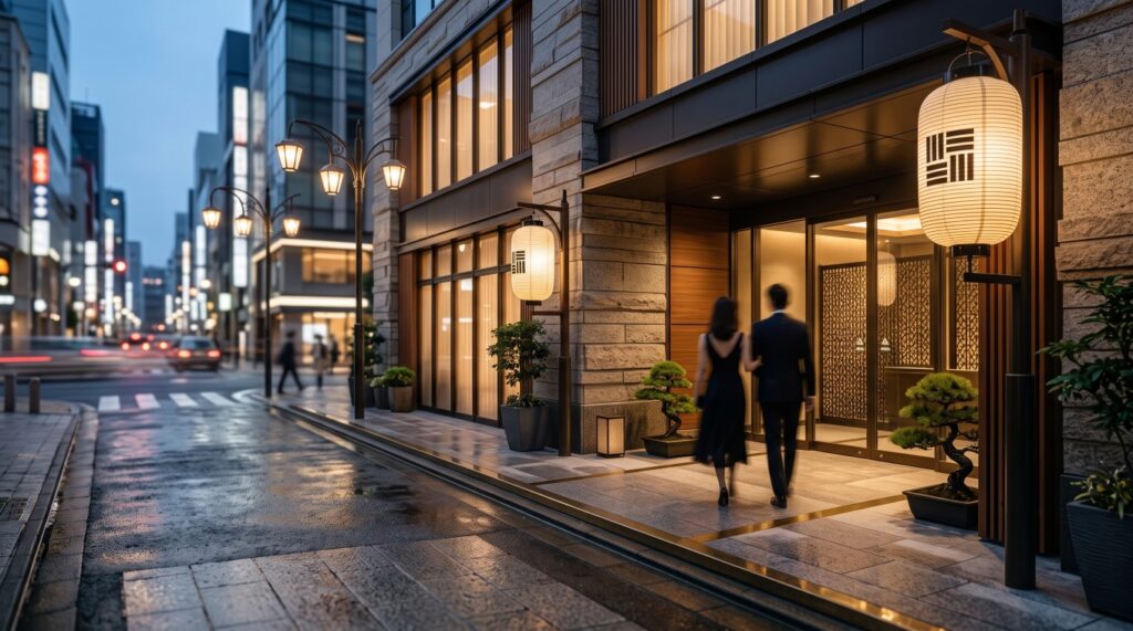 銀座四丁目交差点付近の街並みと洗練されたビル群のイメージ